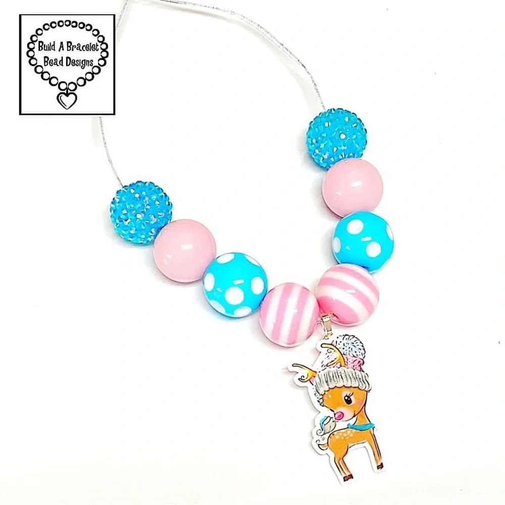 Handmade Winter Reindeer Necklace #reindeer #rudolph #pictureswithsanta